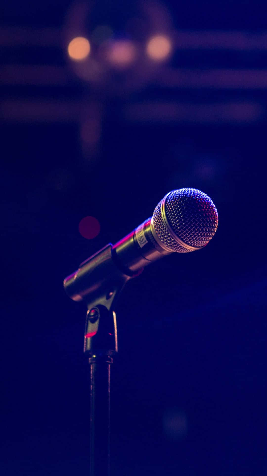 Caption: Dynamic Microphone Ready For Performance Background