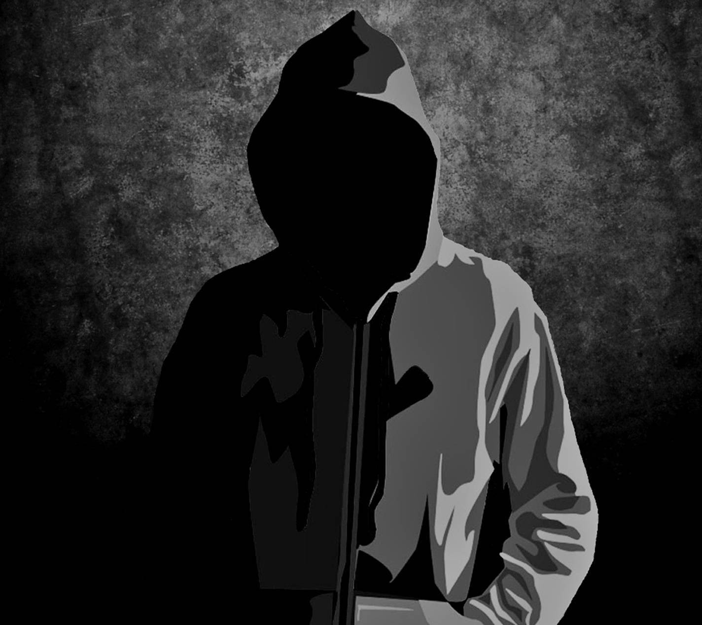 Caption: Edgy Dark Hoodie Graphic Art Background