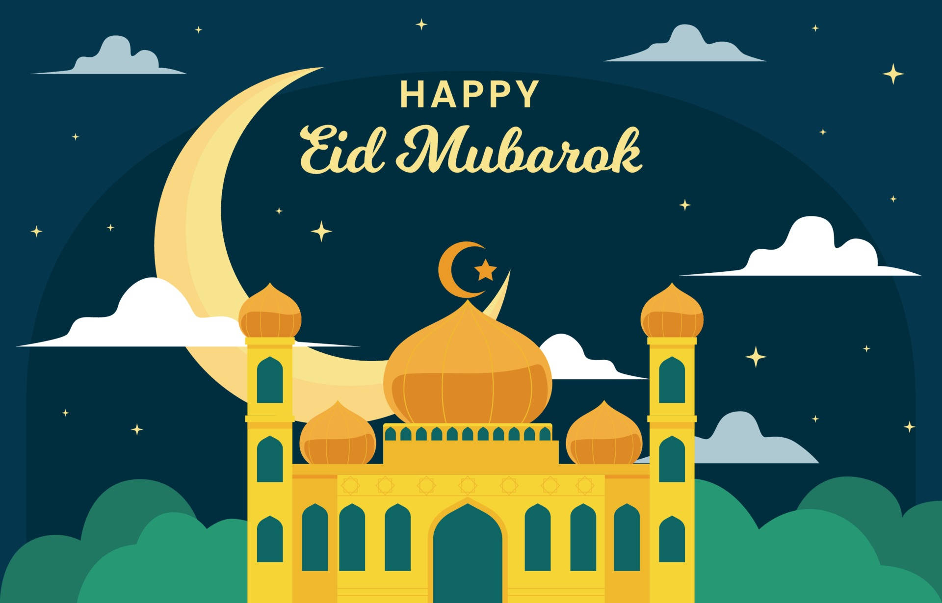 Caption: Eid Mubarak - Celebrating Story Of Faith And Devotion Background