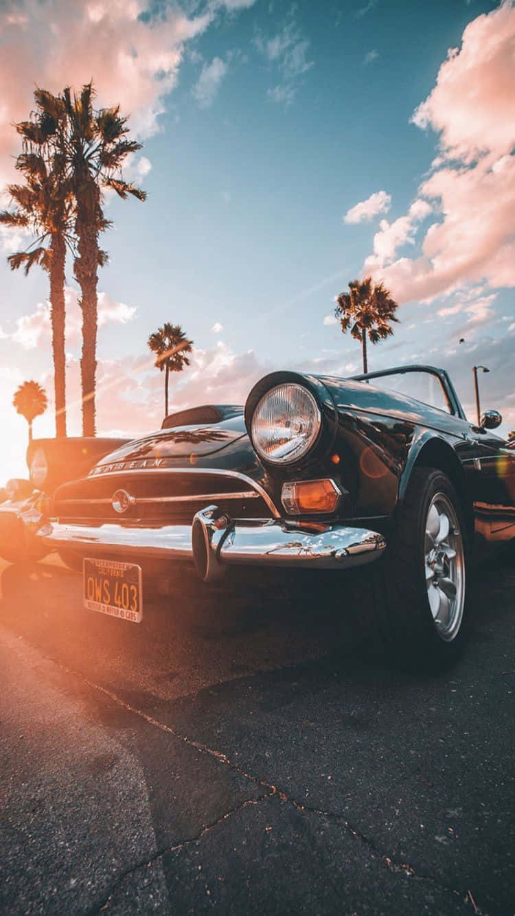 Caption: Elegance In Retrospection: A Stunning Black Vintage Car