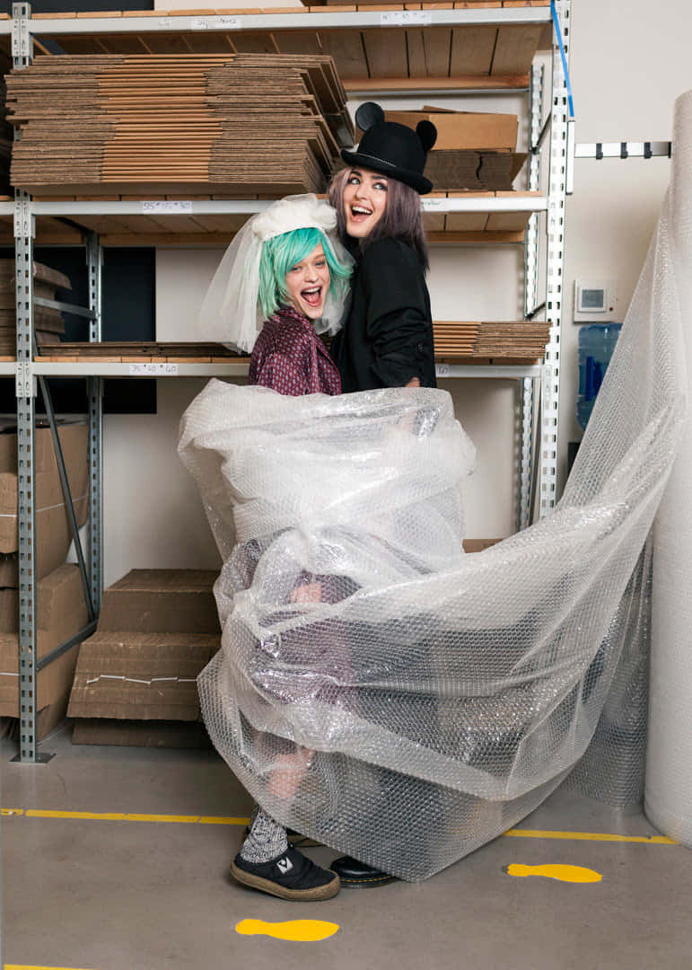 Caption: Elegant Maison Michel Hat With Veil Background