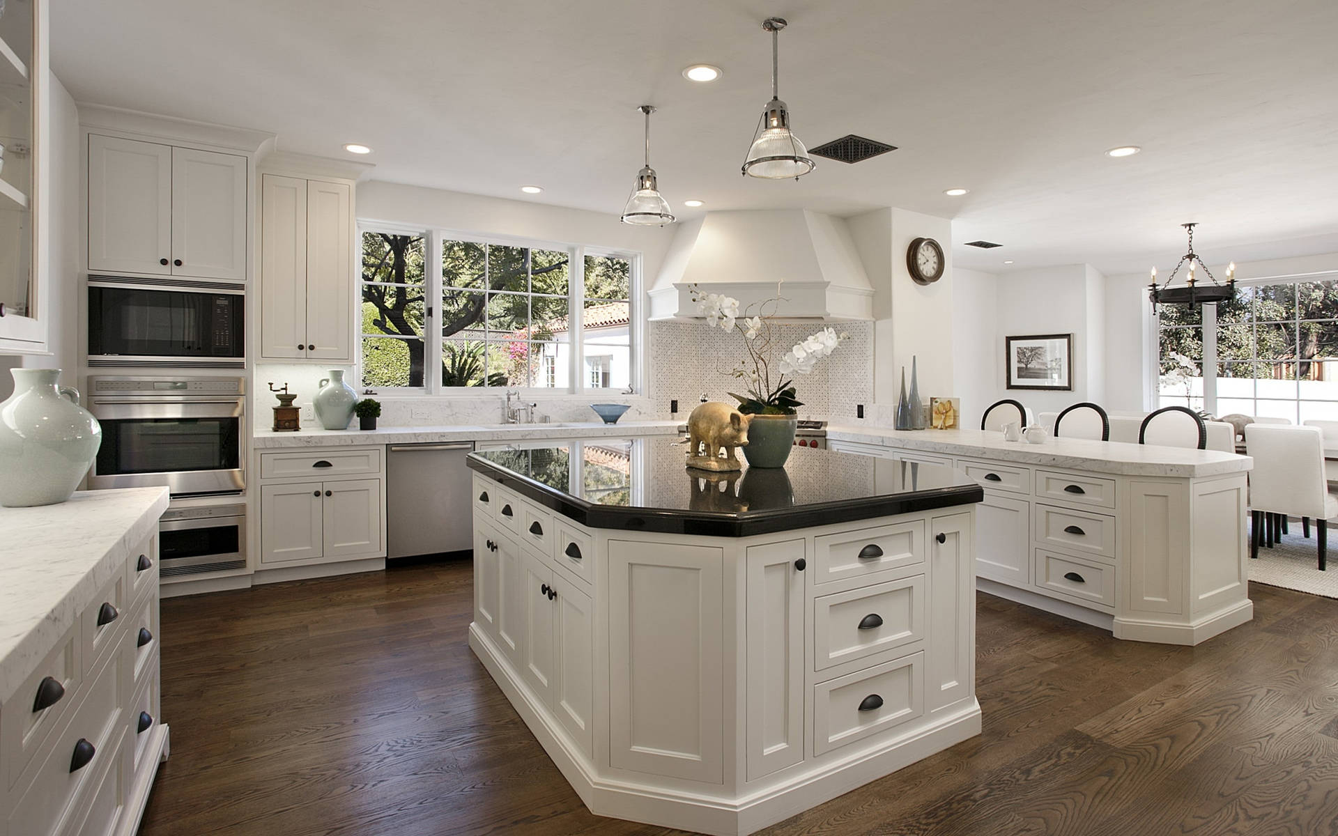 Caption: Elegant White Kitchen Design