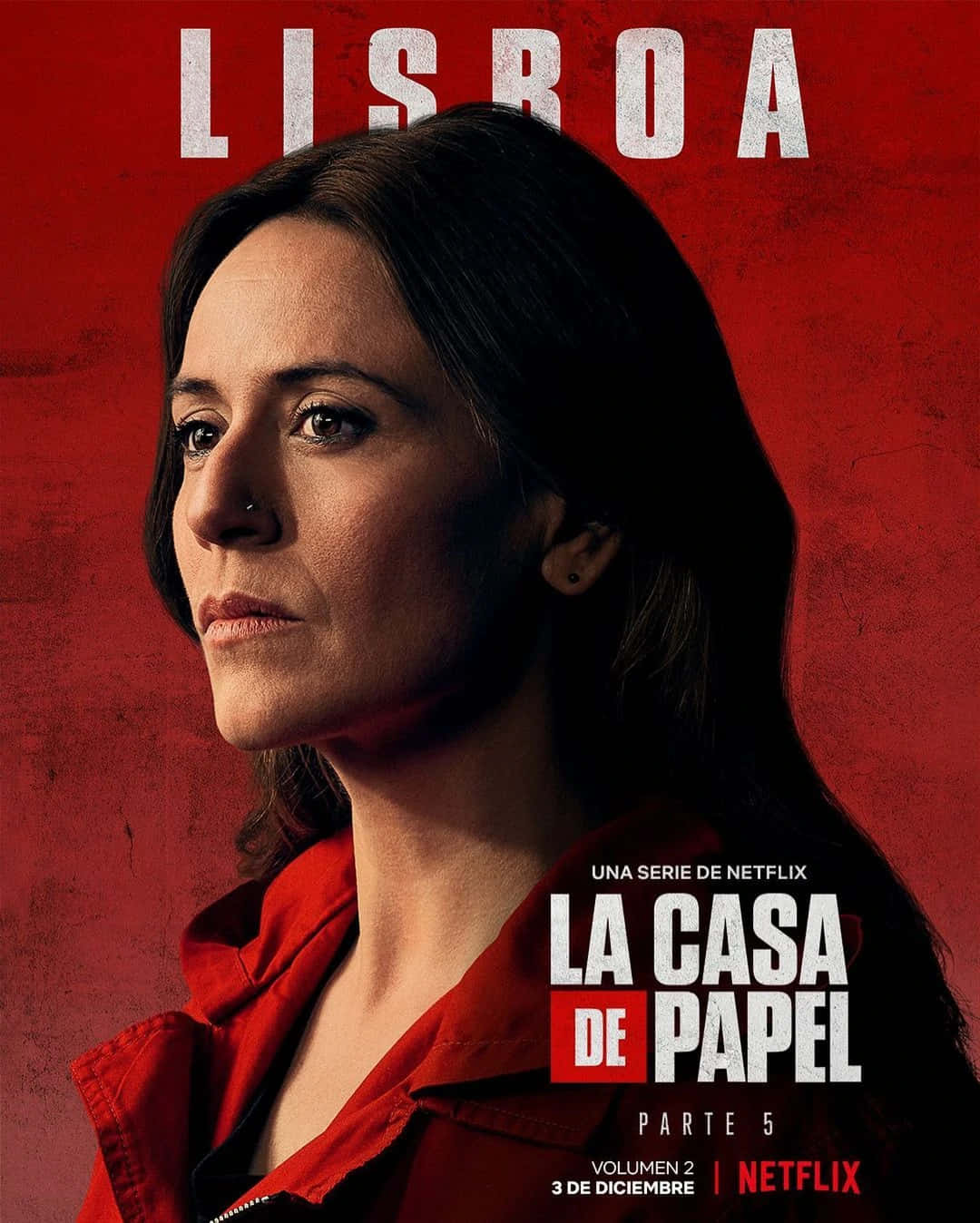 Caption: Embracing Rebellion - Money Heist Lisboa Poster Background