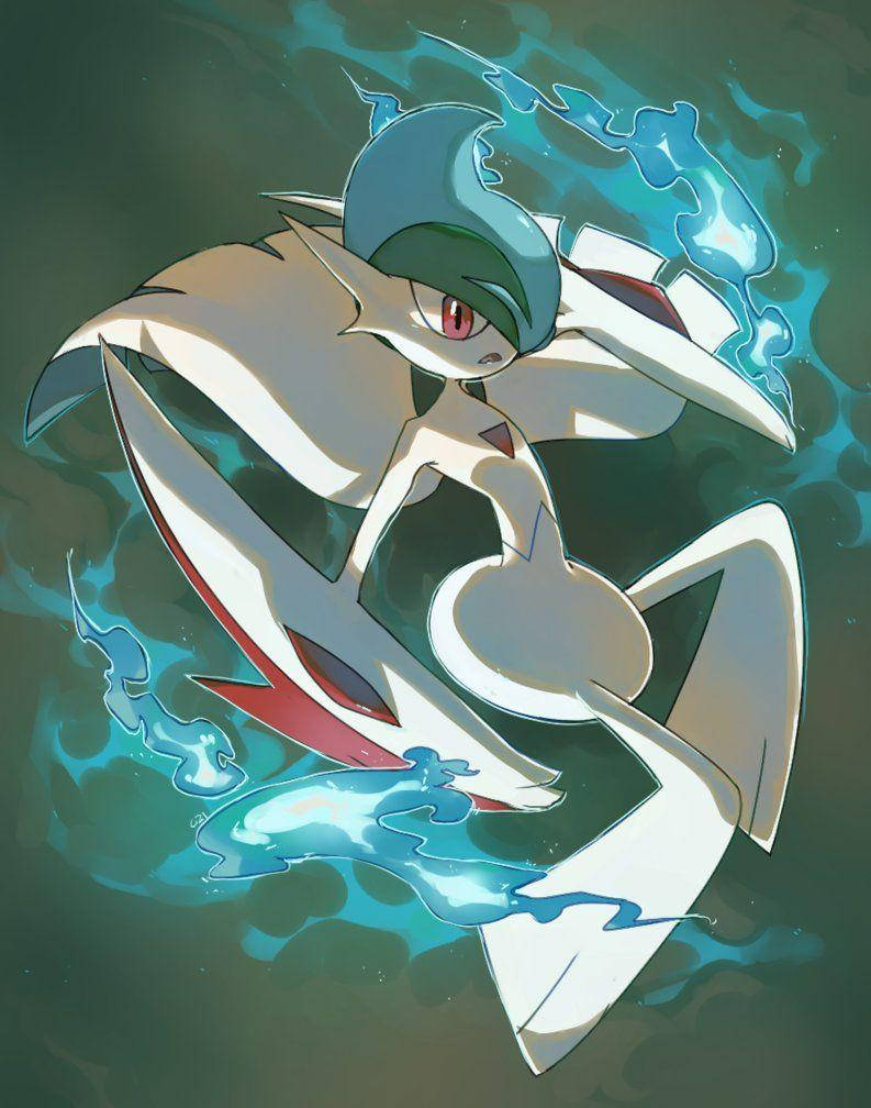 Caption: Engaging In Battle - Mega Gallade Background