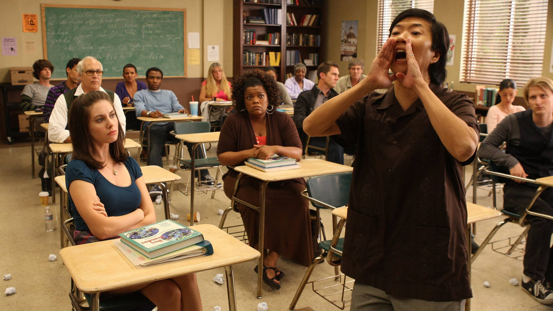 Caption: Engaging Spanish Class In A Community Setting Background