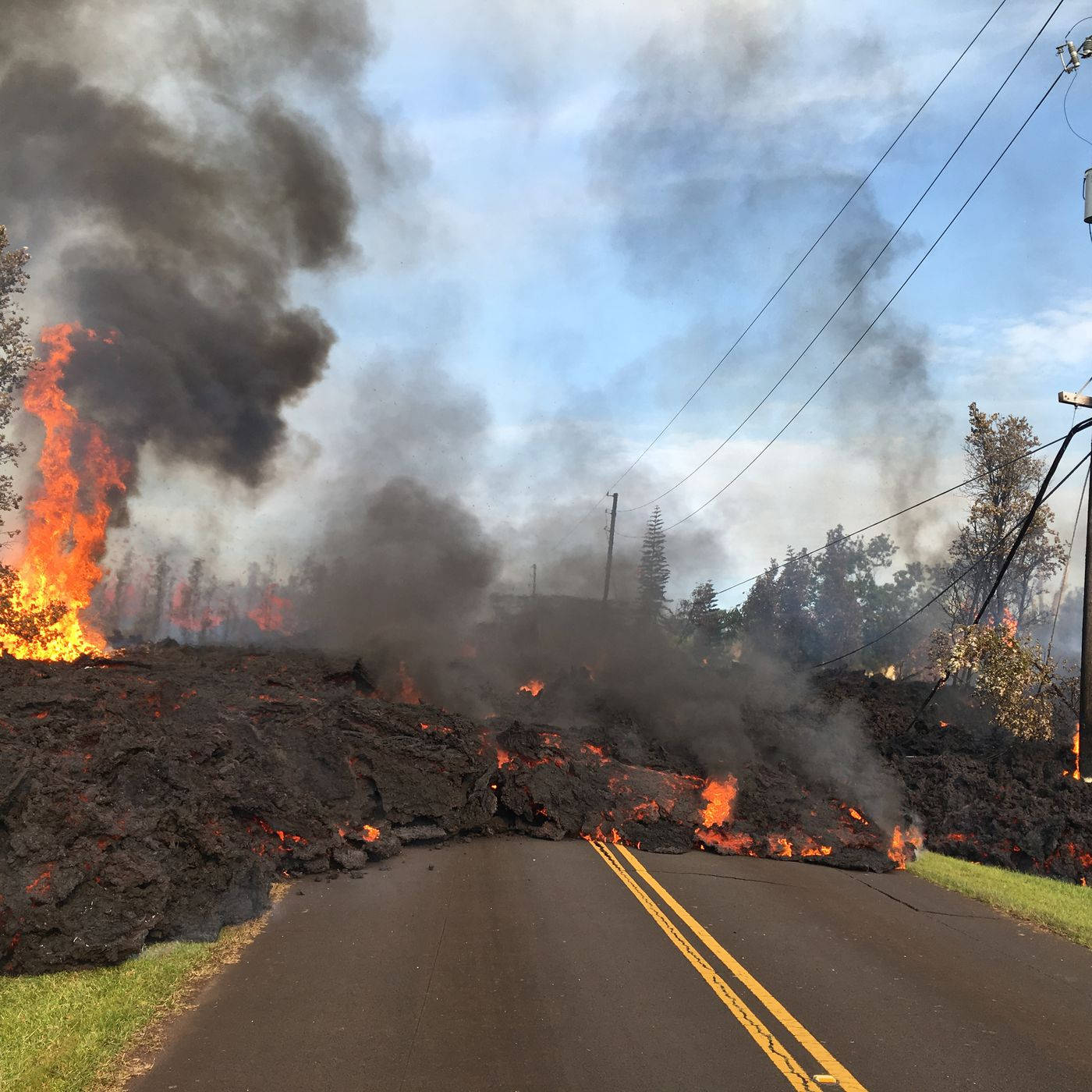 Caption: Enthralling Night View Of Kilauea Volcano Eruption