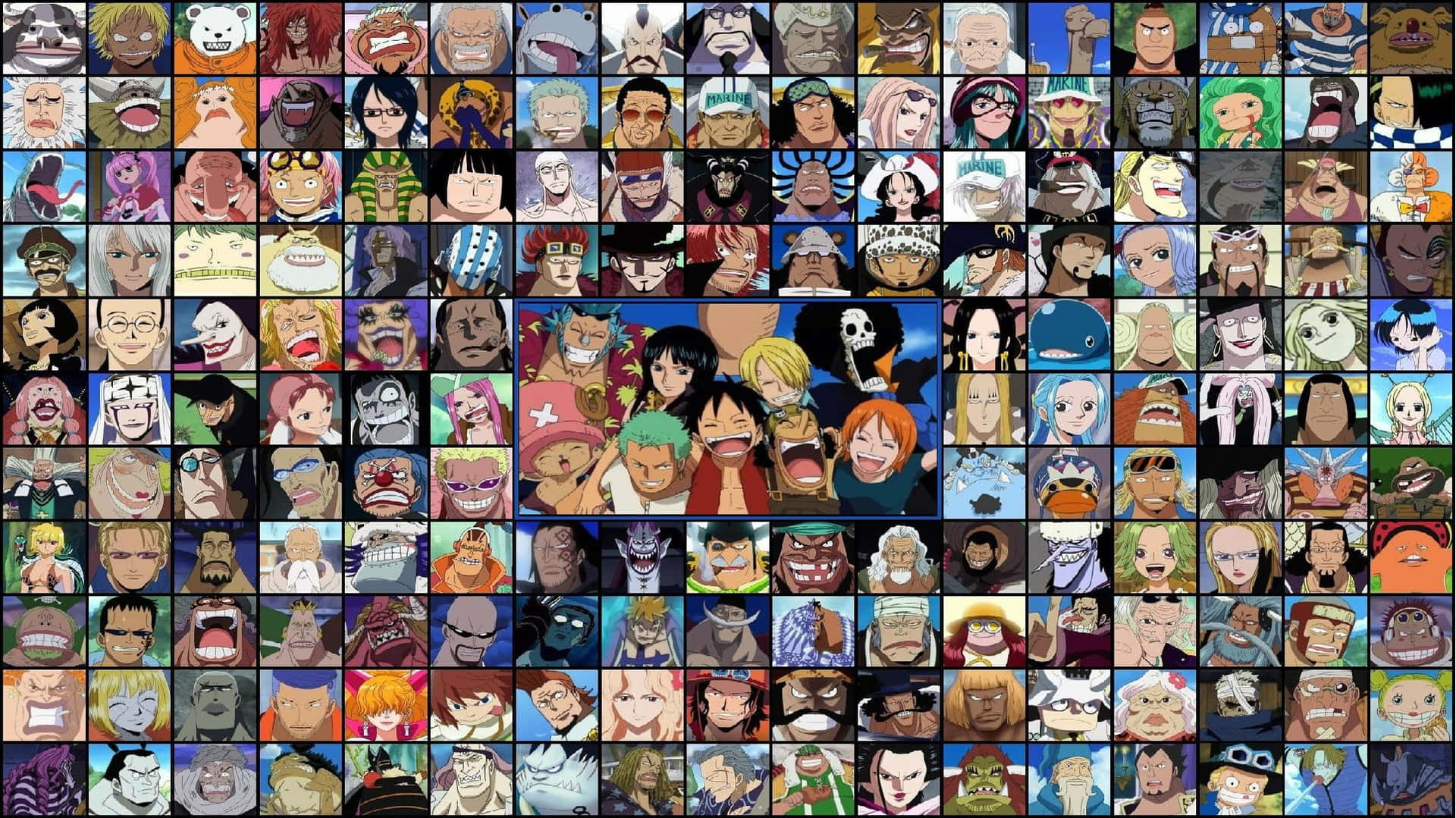 Caption: Epic Anime Collage Showcasing Popular Characters Background