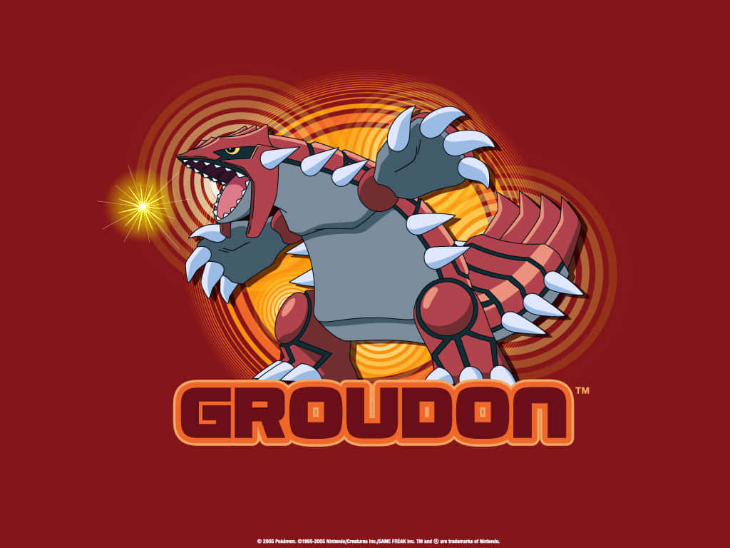 Caption: Epic Battle Stance Of Groudon In Pokemon Universe Background