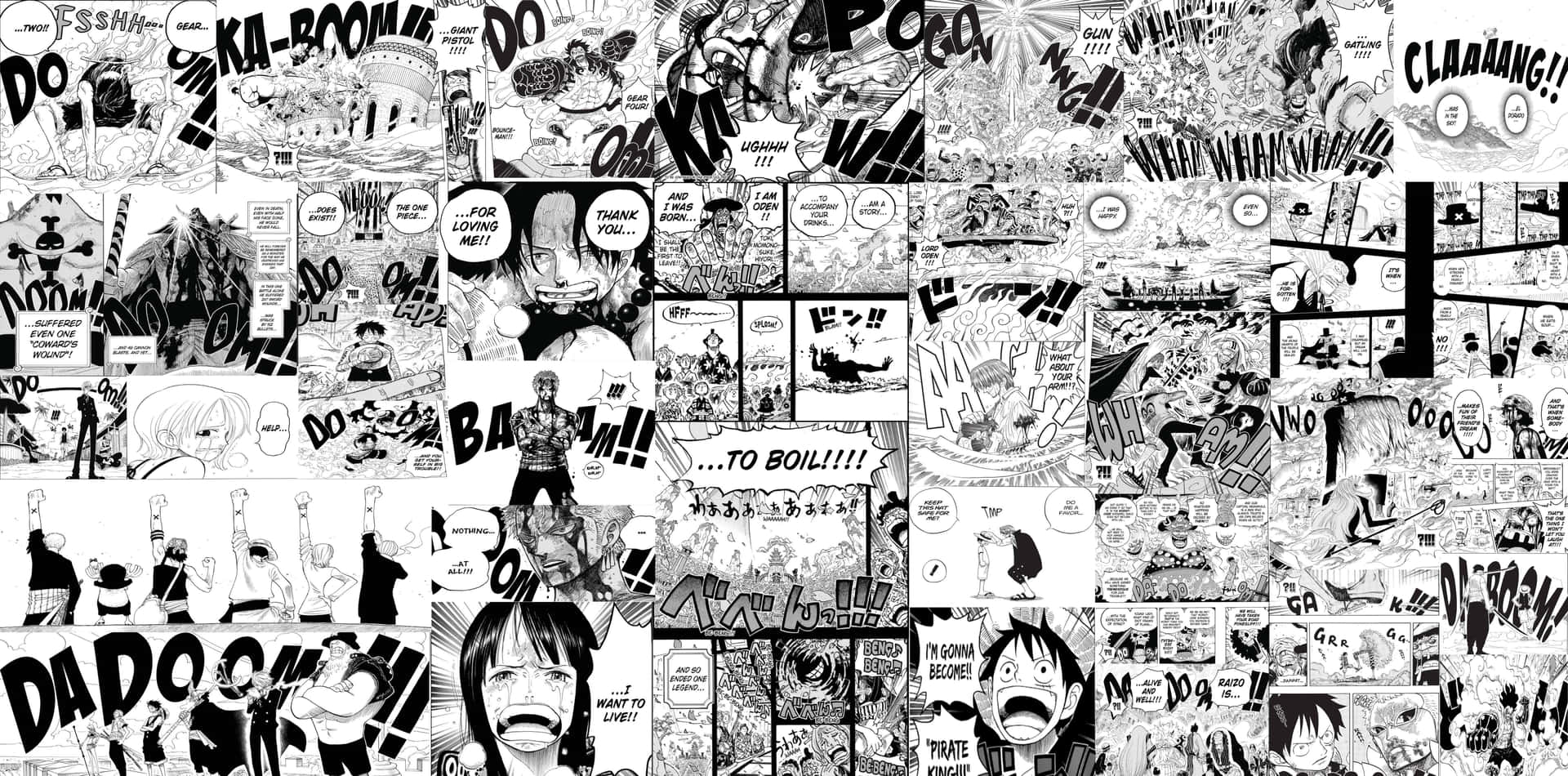 Caption: Epic Showdown In One Piece Manga Background
