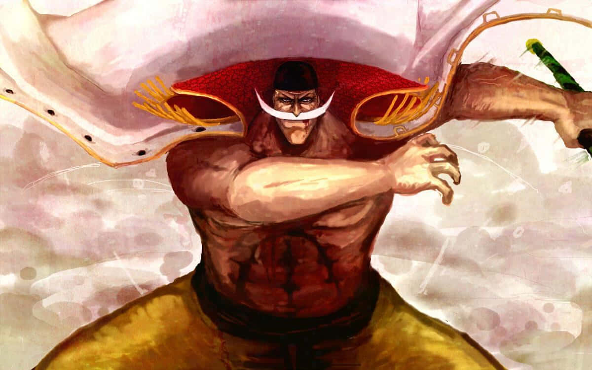 Caption: Epic Stance Of Whitebeard From One Piece Background