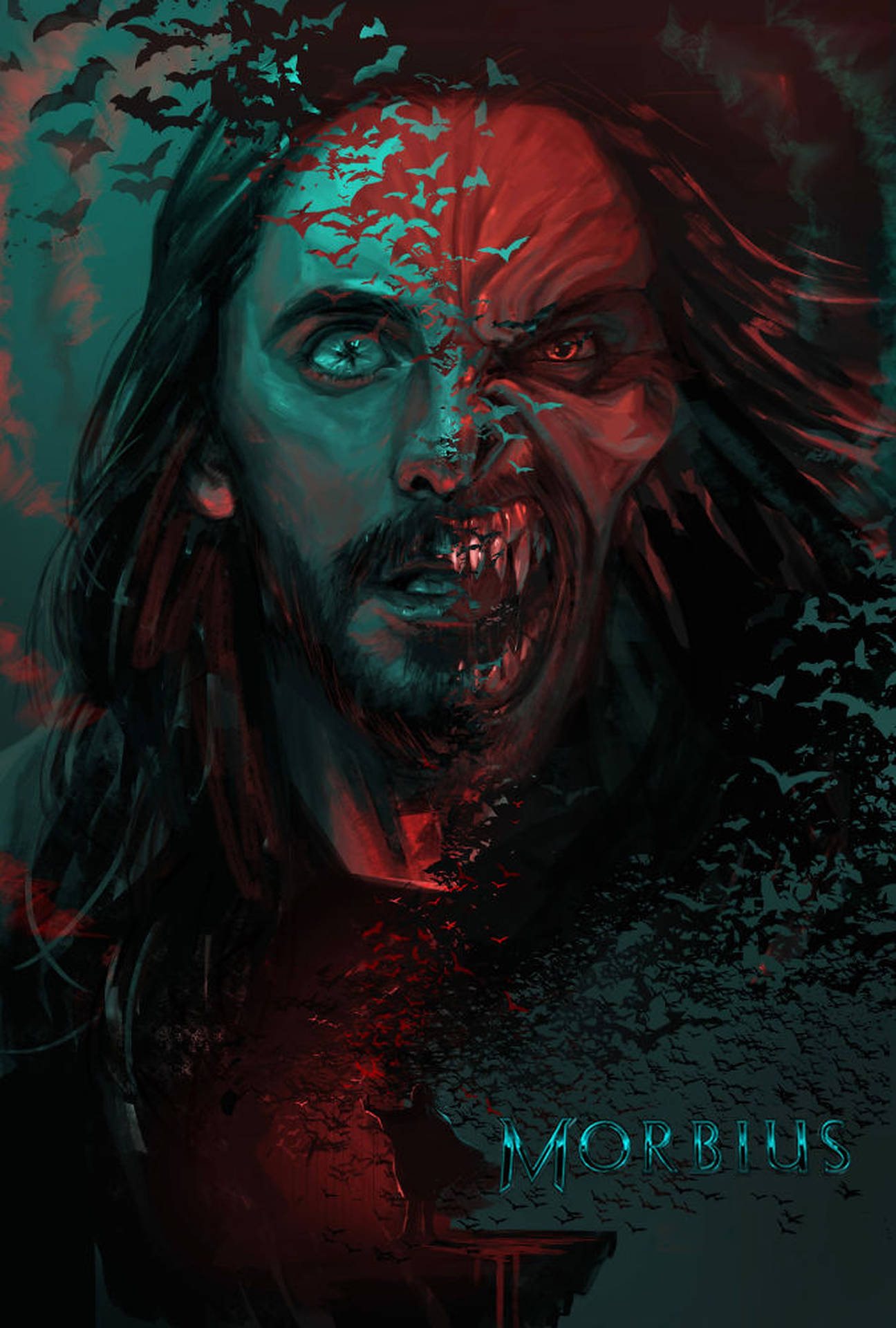 Caption: Evocative Digital Painting Of Morbius Background