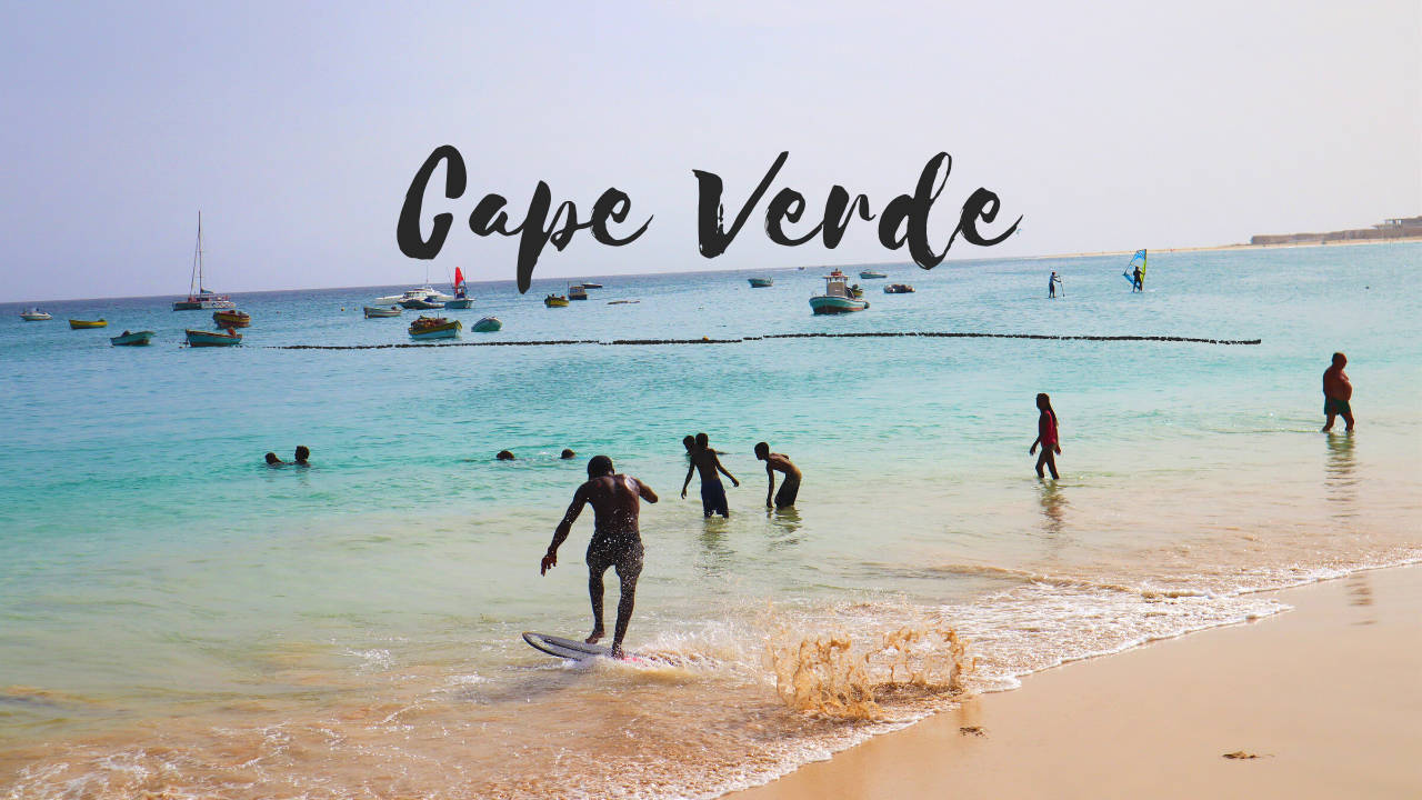 Caption: Exhilarating Surfing Adventure In Cape Verde Background