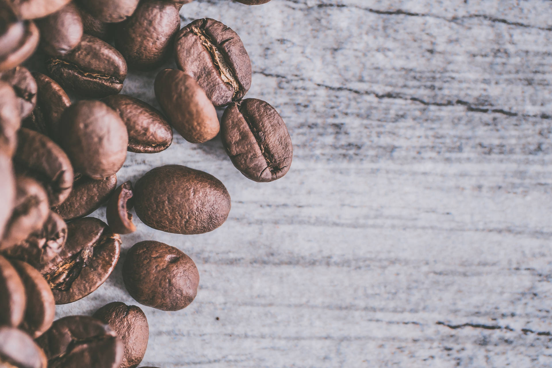 Caption: Exquisite Aesthetic Flat Lay Of Fresh Coffee Beans Background