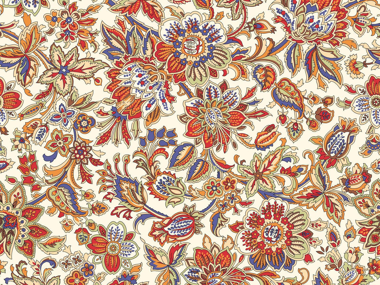 Caption: Exquisite Batik Pattern In Vivid Orange And Brown Shades Background