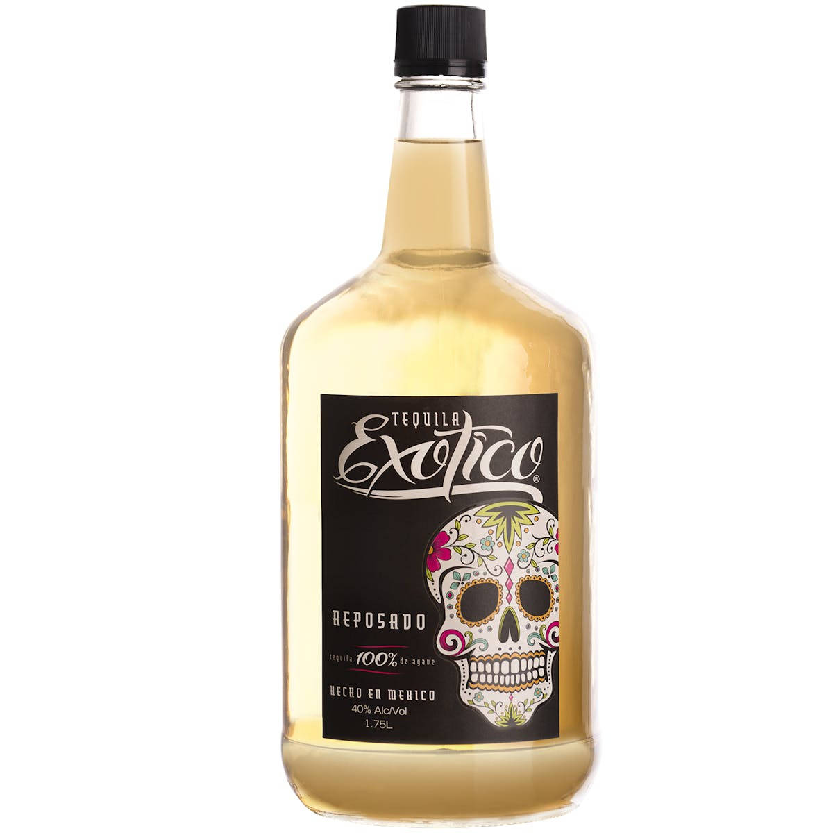 Caption: Exquisite Exotico Tequila Reposado In Thick Bottle Background