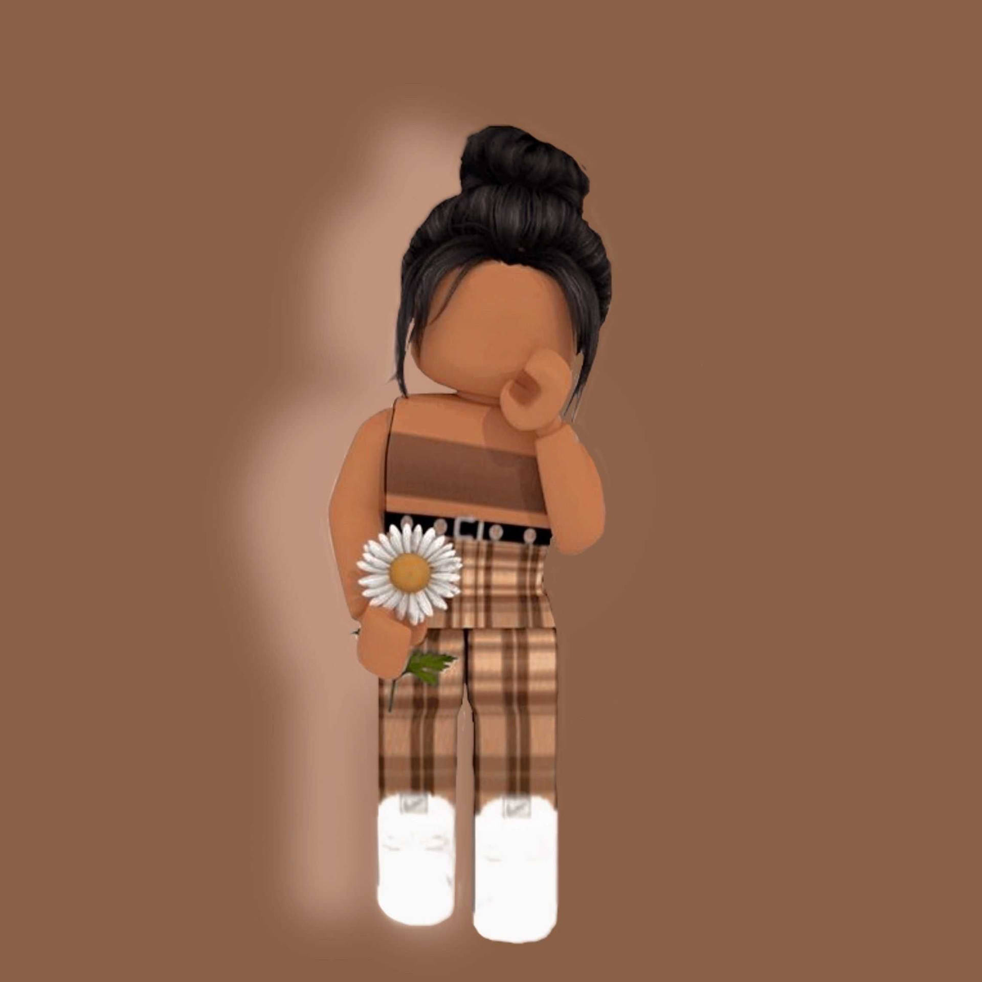 Caption: Exquisite Roblox Avatar With Brown Theme Background