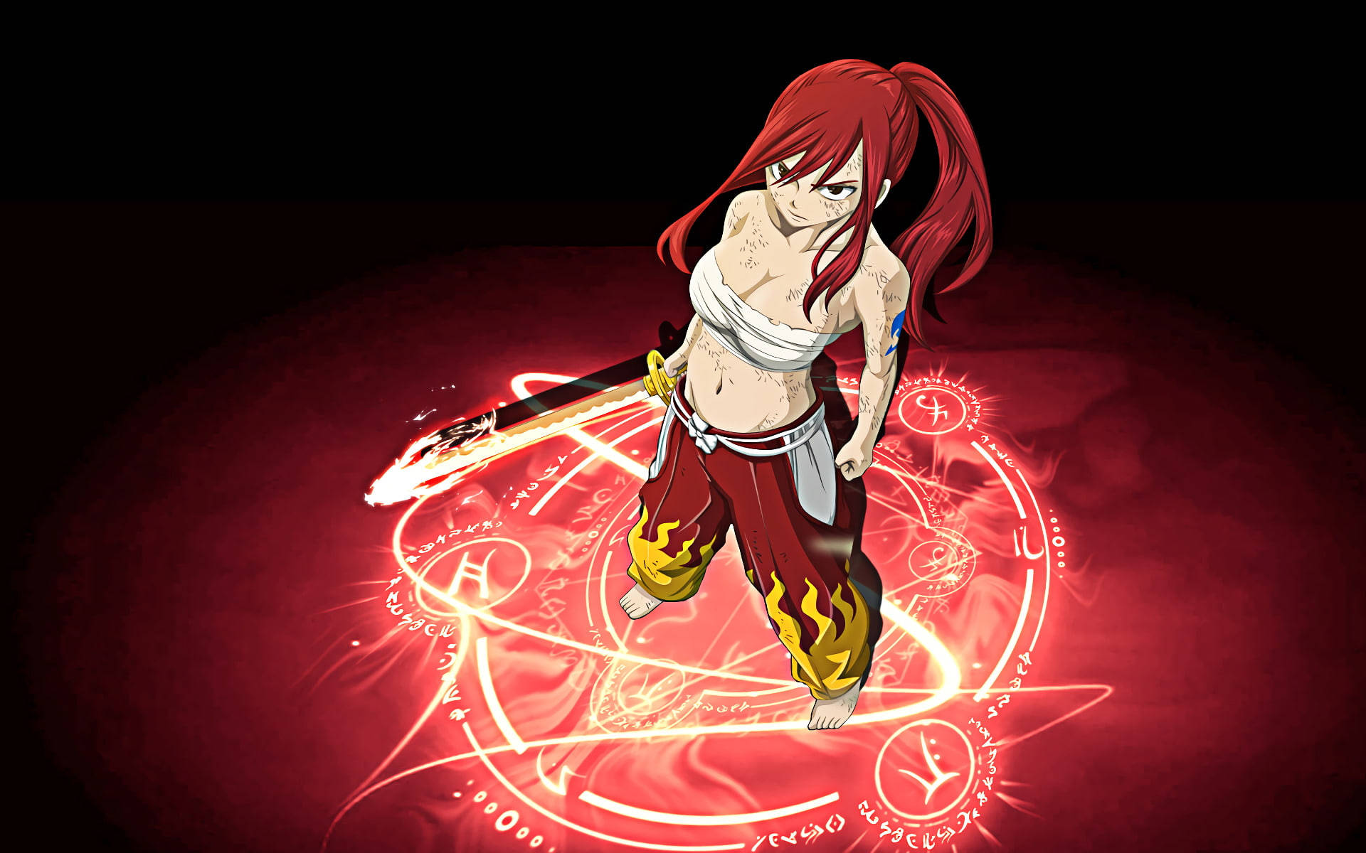 Caption: Fairy Tail's Fearless Warrior - Erza Scarlet Background