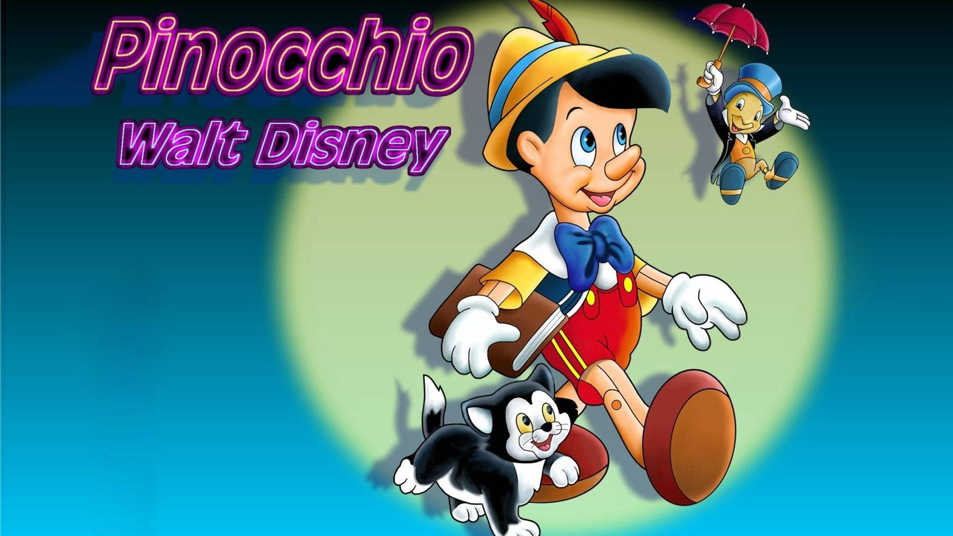 Caption: Fairytale Journey - Strolling Pinocchio Background