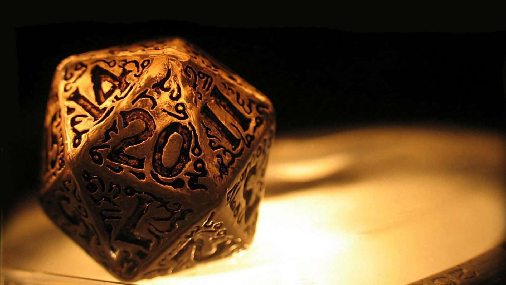Caption: Fantasy-inspired D20 Dice Background