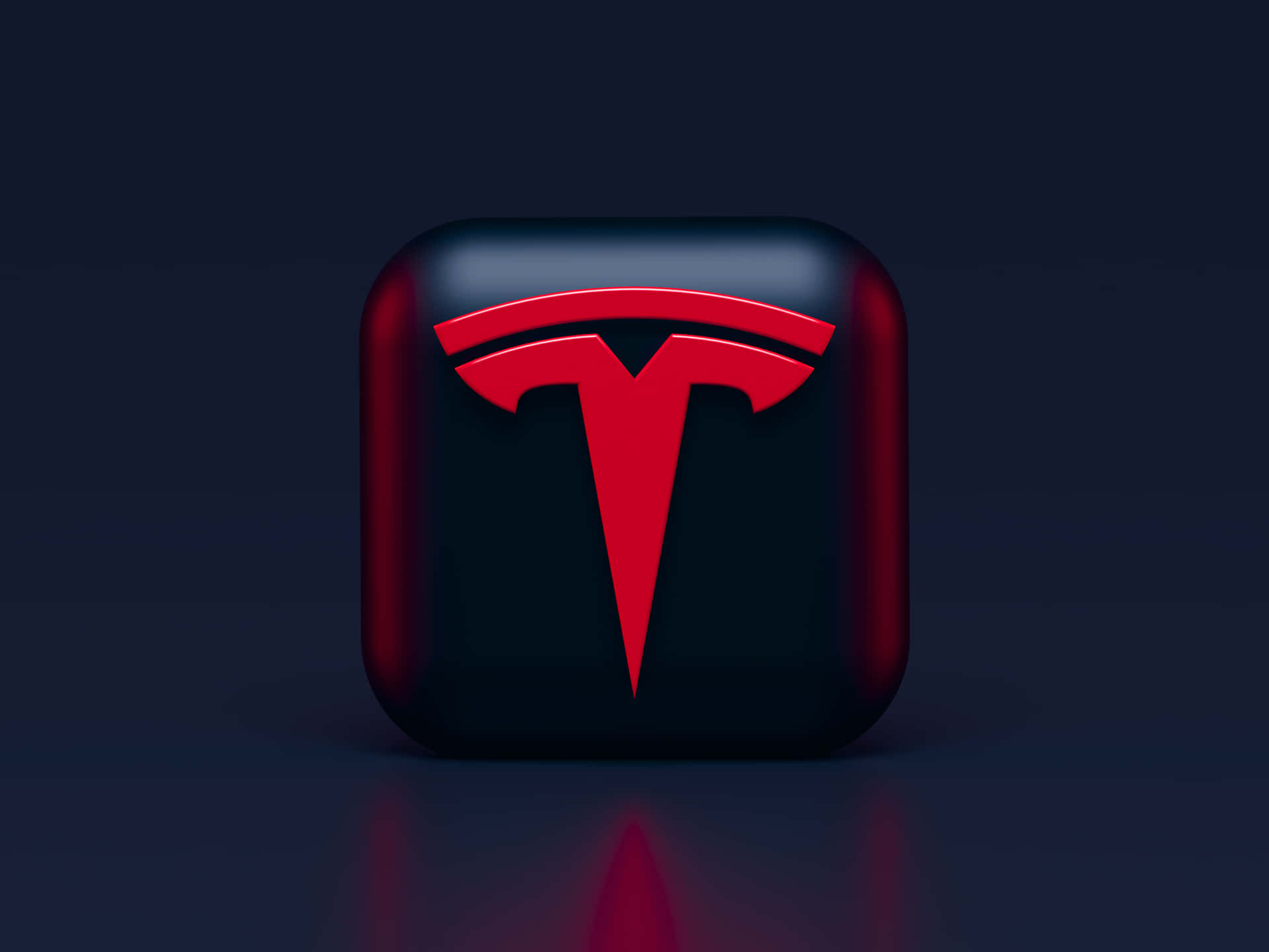 Caption: Fine Art Display - Tesla Logo In 4k Background