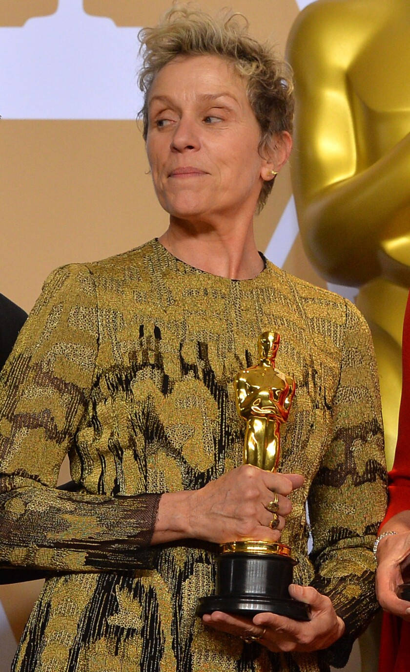 Caption: Frances Mcdormand Winning Best Actress At 90th Academy Awards Background