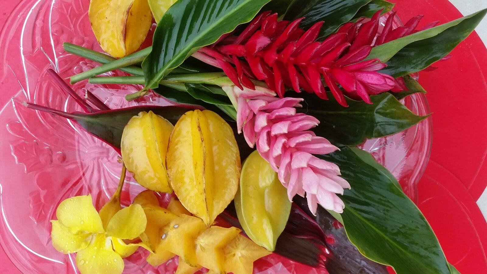 Caption: Fresh Carambola Fruit Beautifully Arranged As A Creative Centerpiece.