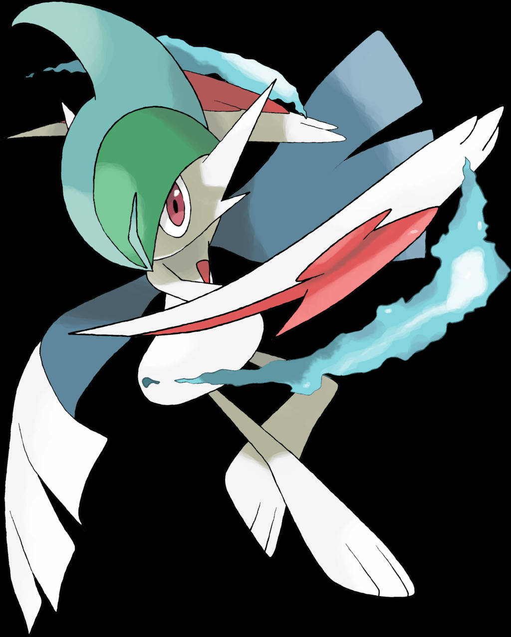 Caption: Gallade, The Blade Pokémon In Battle Stance