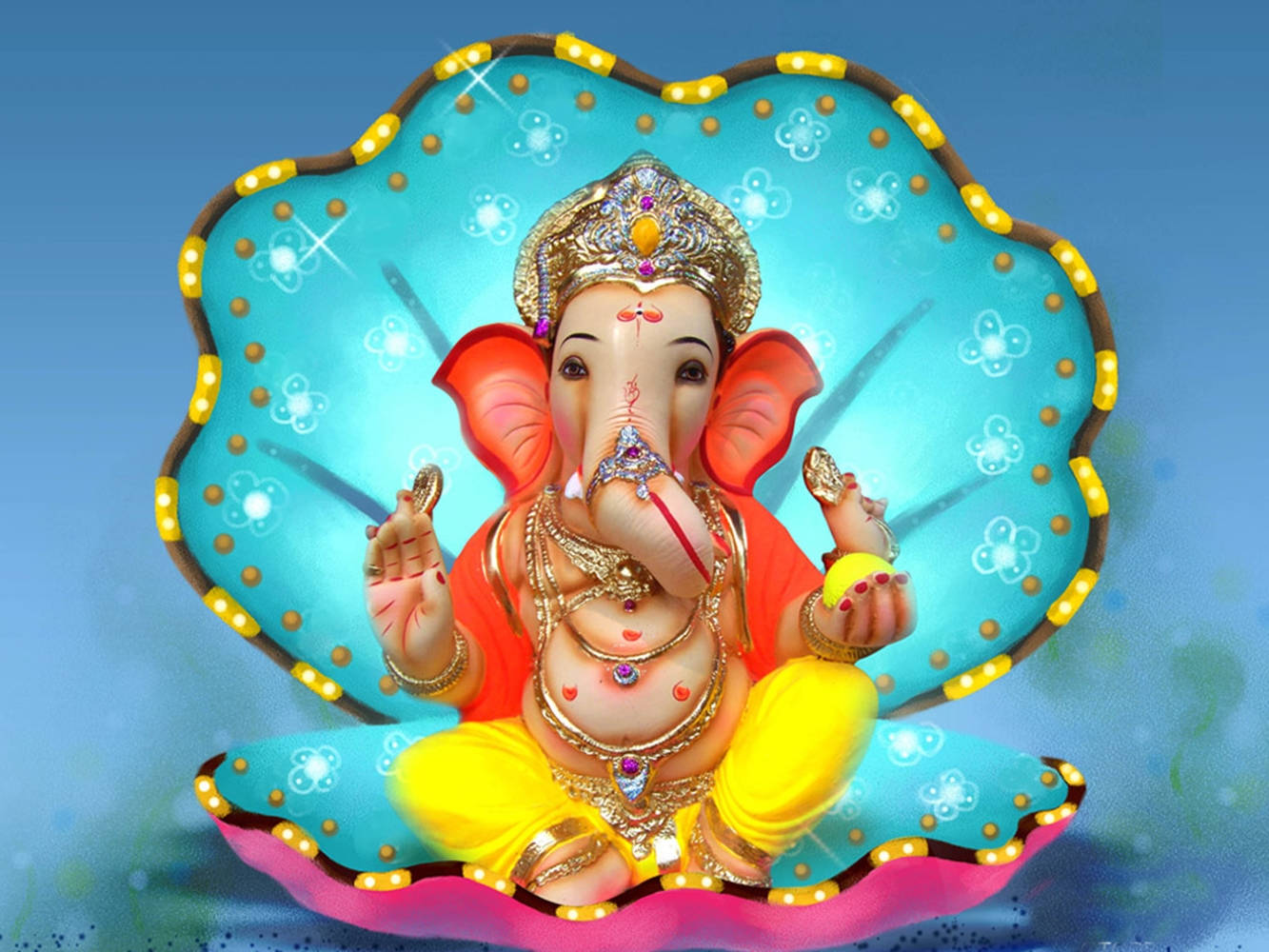 Caption: Ganesh Desktop Illustration Background