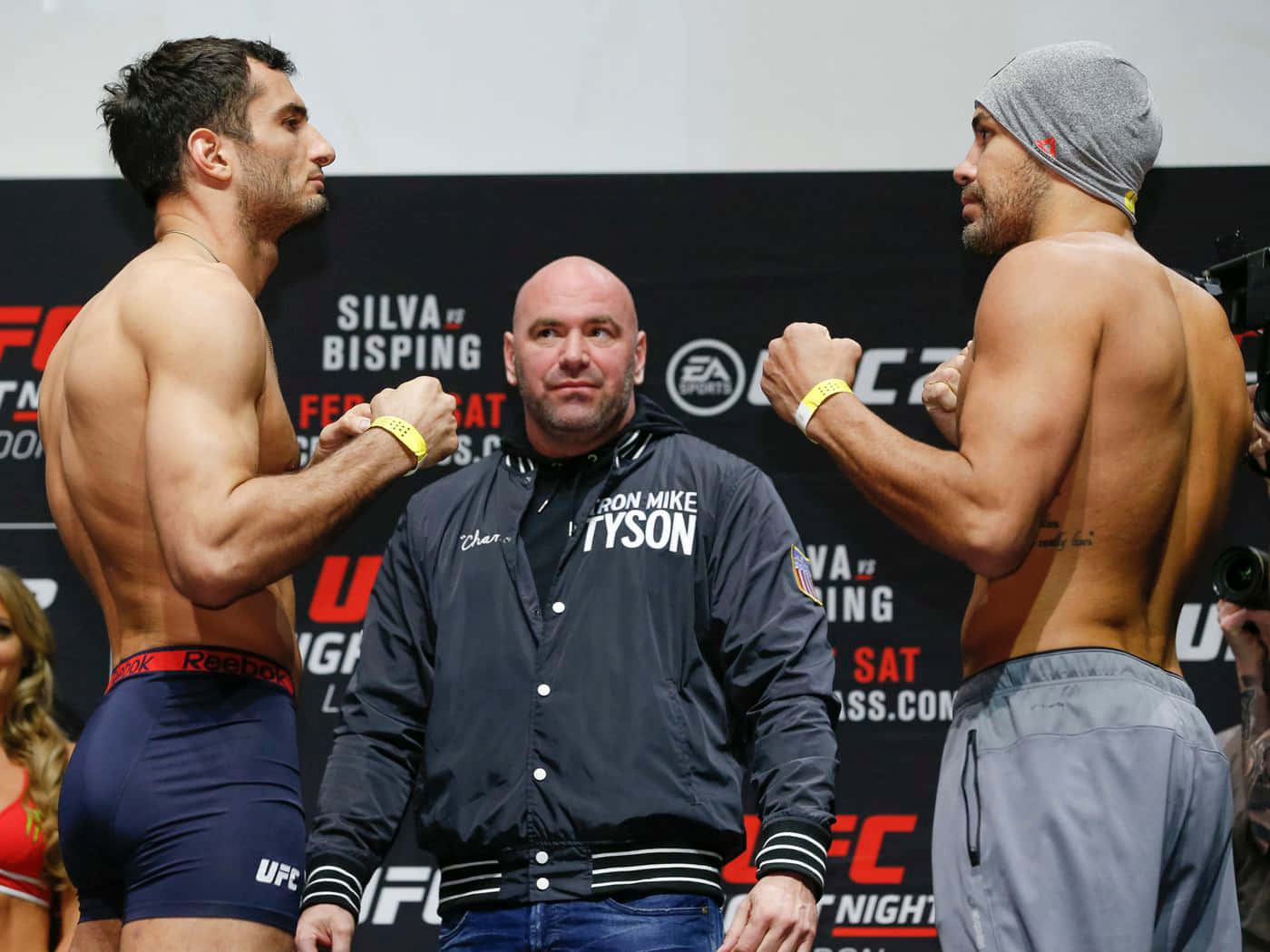 Caption: Gegard Mousasi With Thales Leites At The Weigh-in Background