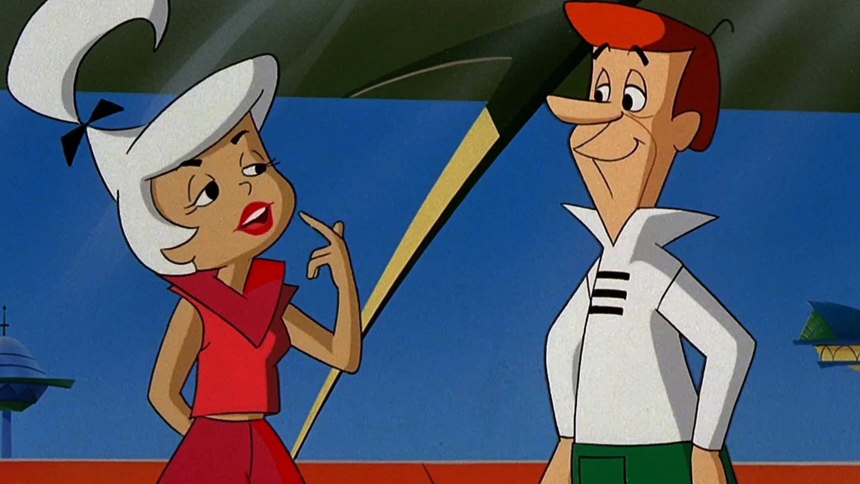 Caption: George Jetson And His Daughter Judy Sharing A Special Moment.