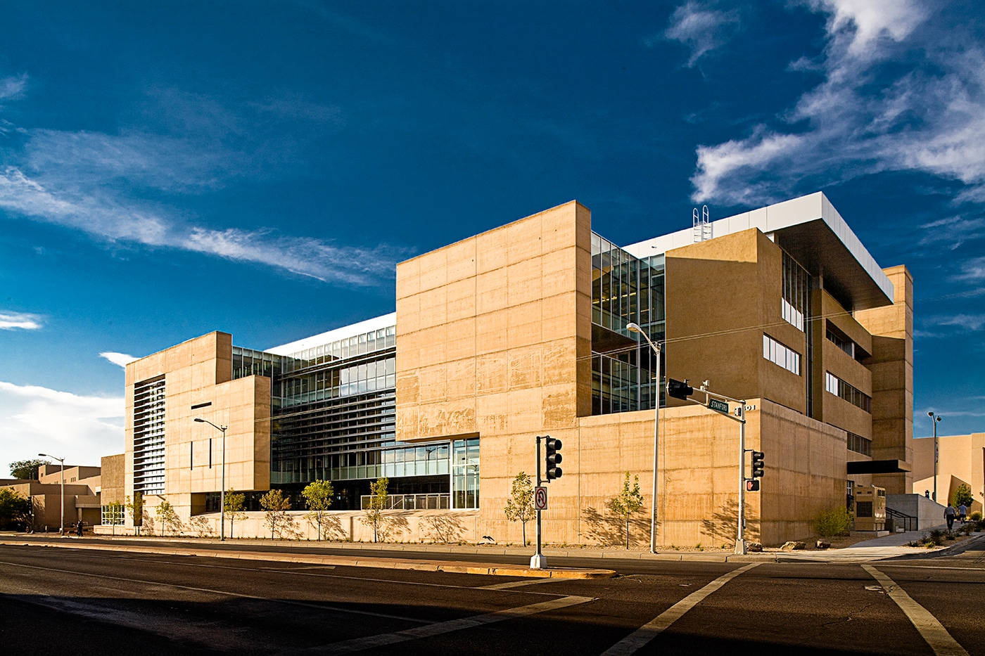 Caption: George Pearl Hall At The University Of New Mexico Background