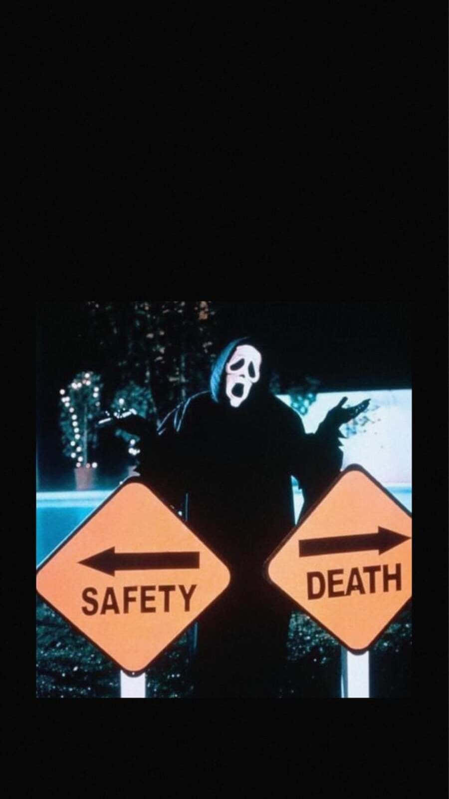 Caption: Ghostface Aesthetic Wallpaper Background