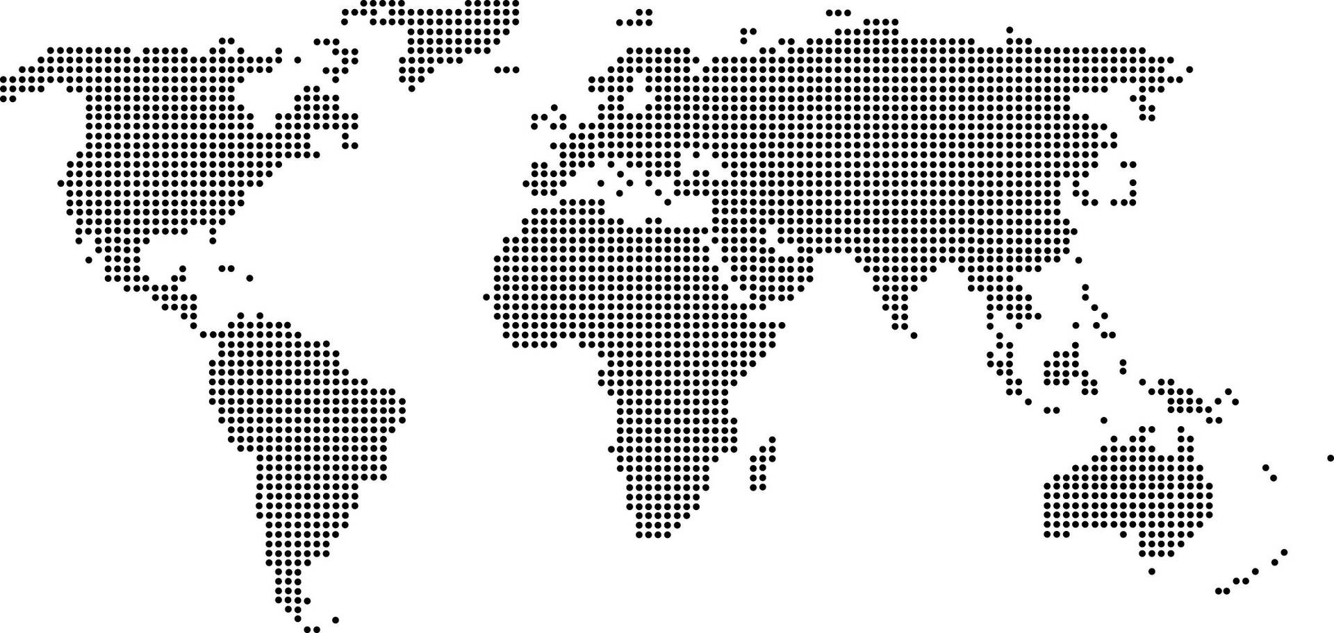 Caption: Globally Connected: World Map In Dots As A Desktop Background Background