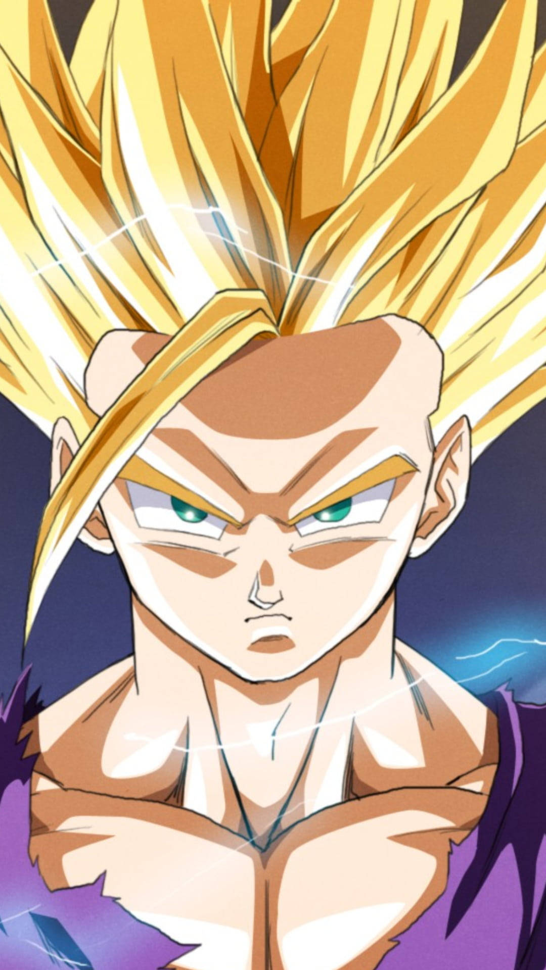 Caption: Gohan Achieving Super Saiyan 2 Transformation Background