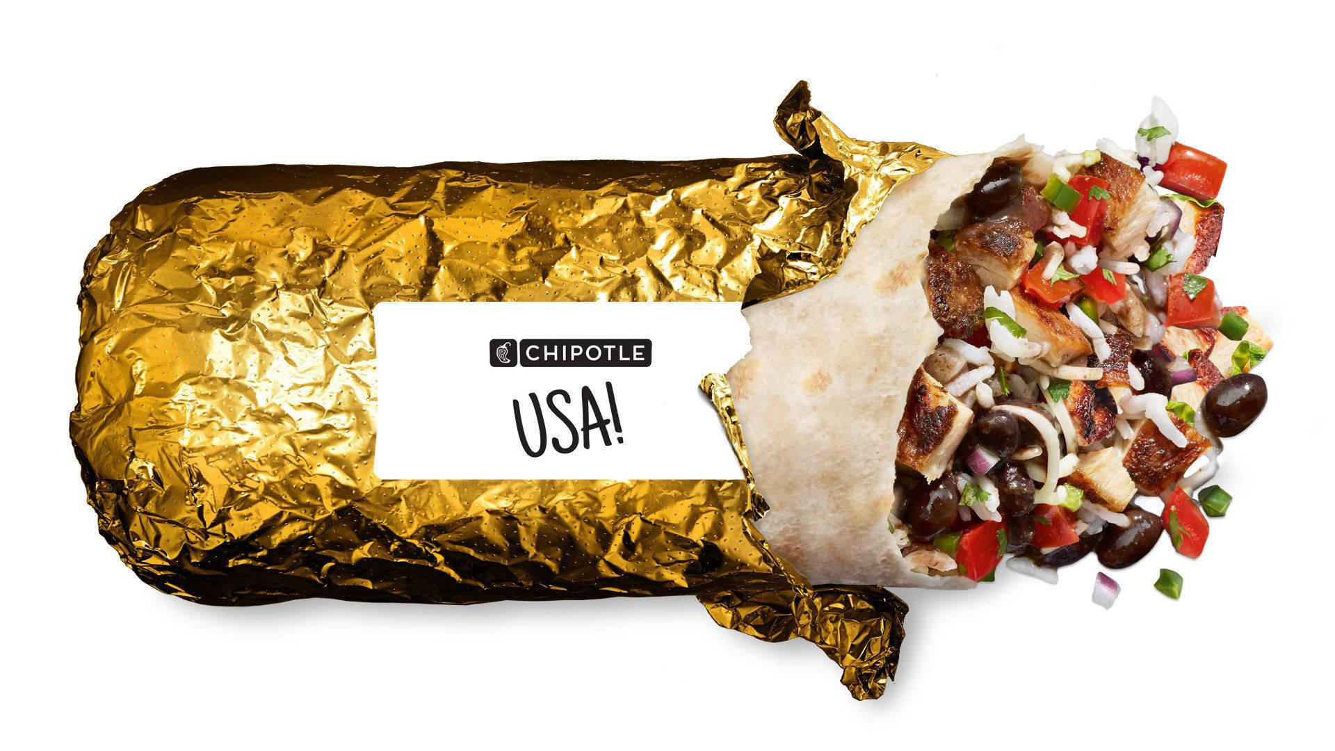 Caption: Gold Foil Wrapped Burrito Shimmering With Quality Background