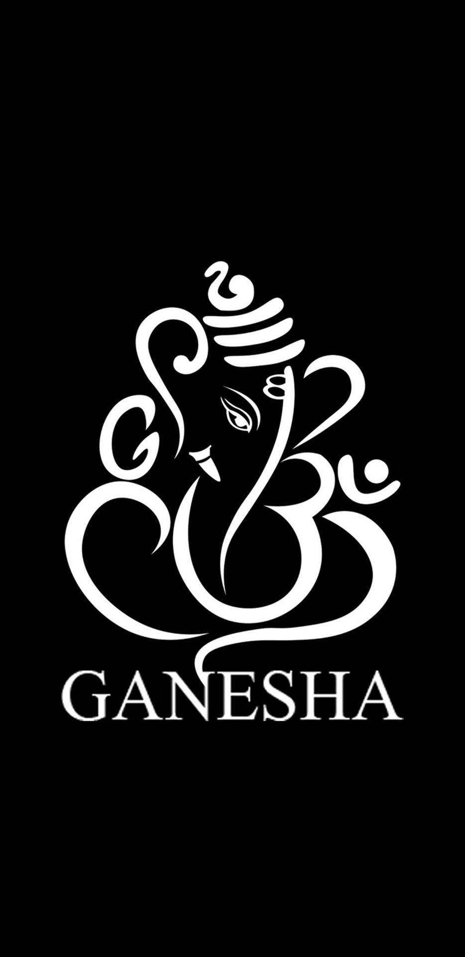 Caption: Graceful Representation Of Lord Ganesh In Monochrome Background