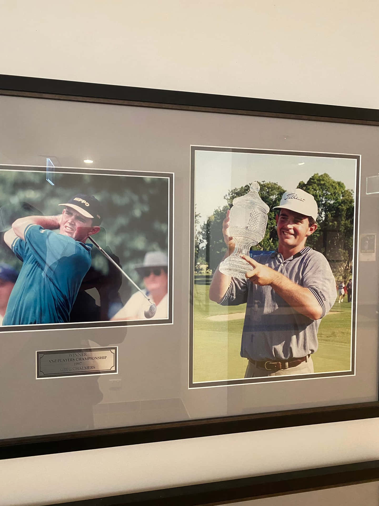 Caption: Greg Chalmers In Action On The Course Background