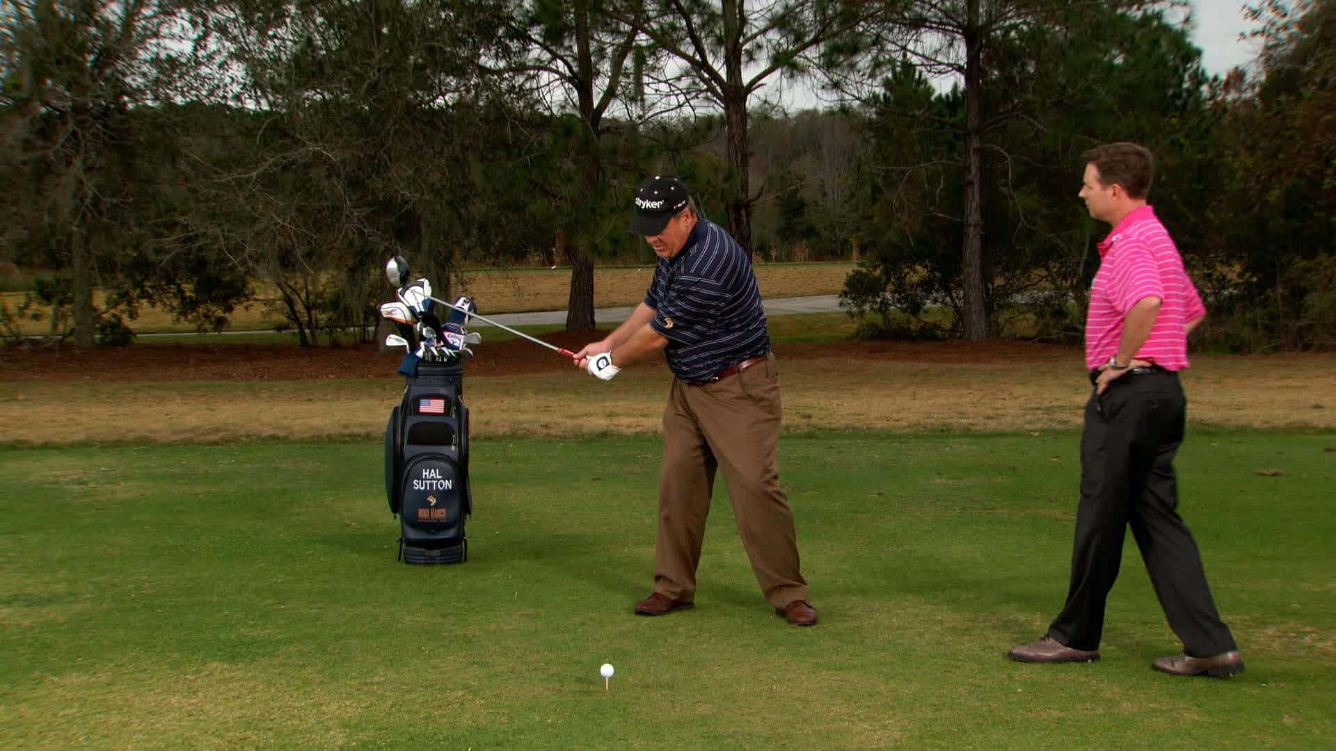 Caption: Hal Sutton Perfecting His Golf Swing