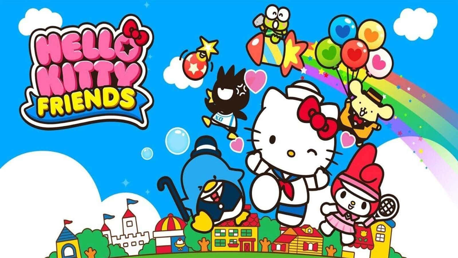 Caption: Hello Kitty And Friends Having A Great Time Together! Background