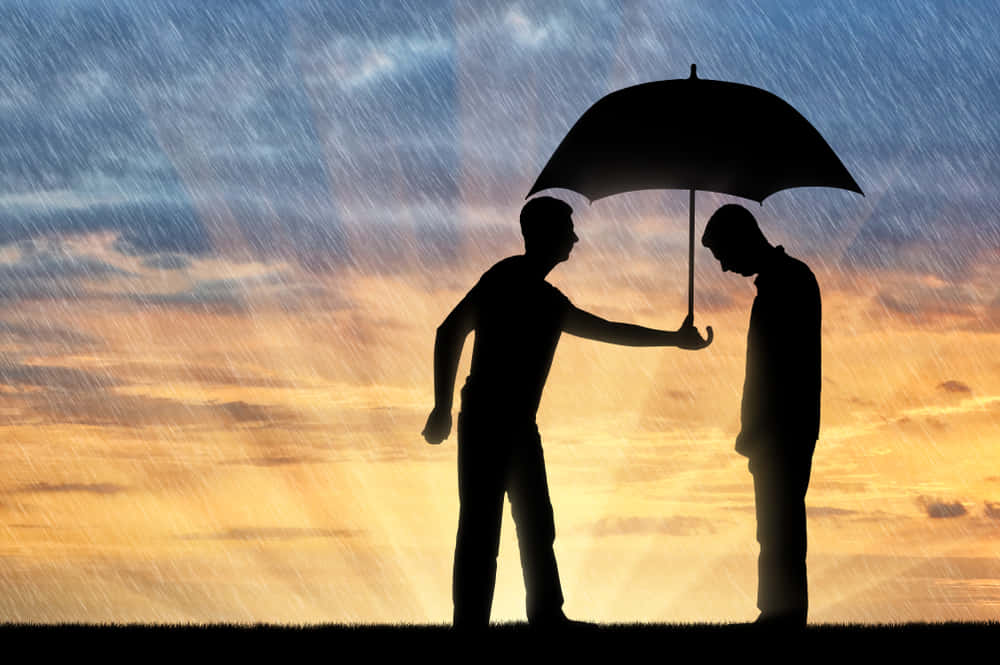 Caption: Helping Hands: Representing Selfless Service And Charity Background
