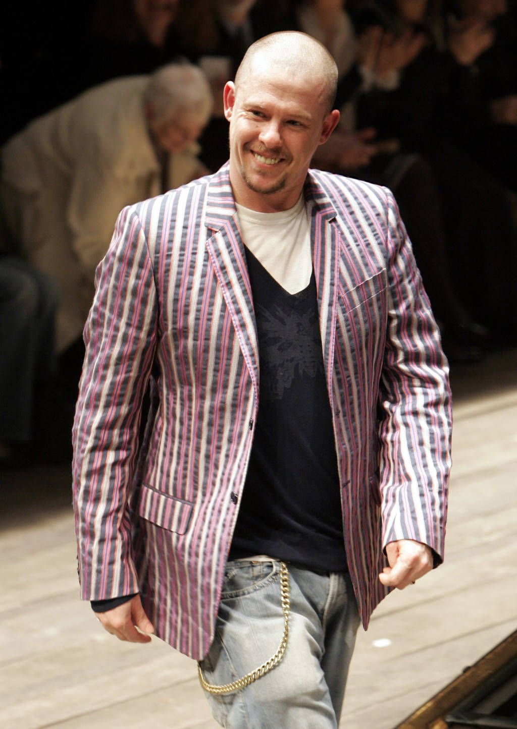 Caption: High Fashion With Alexander Mcqueen Striped Blazer