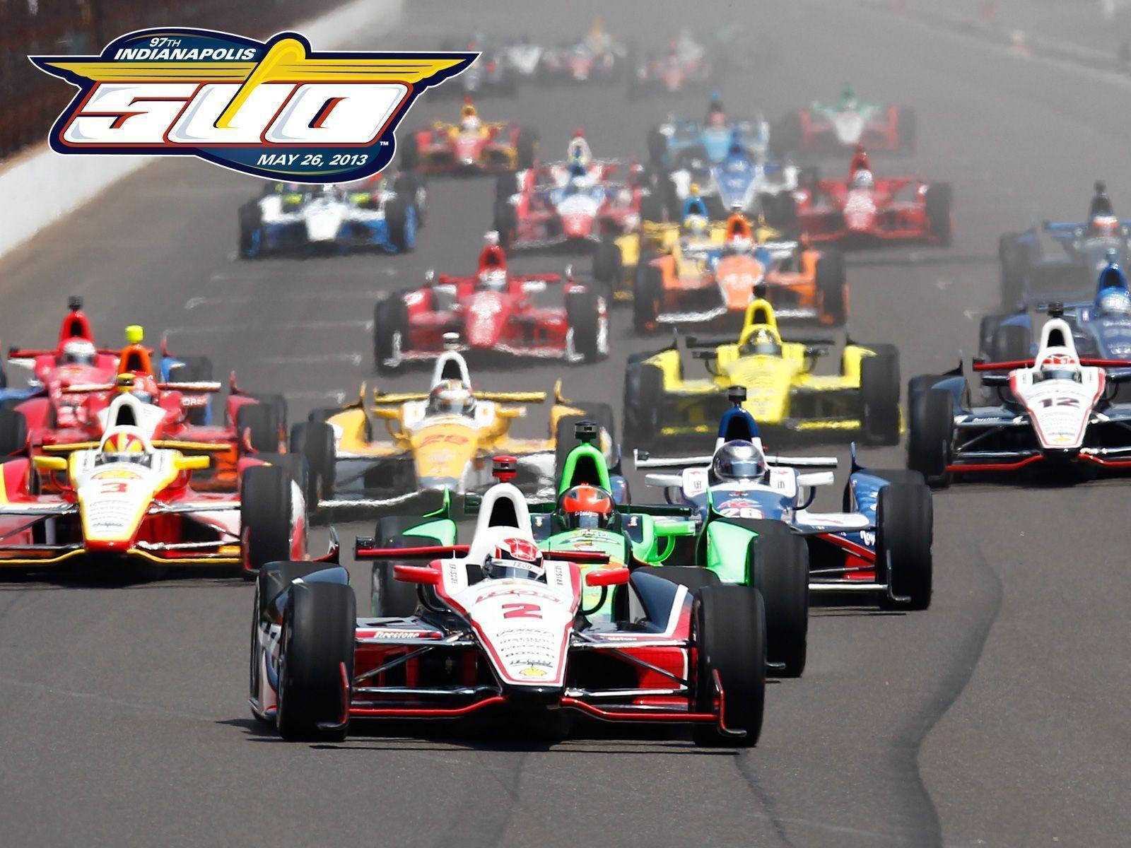 Caption: High-octane Action At The 97th Indianapolis 500 Auto Racing Background