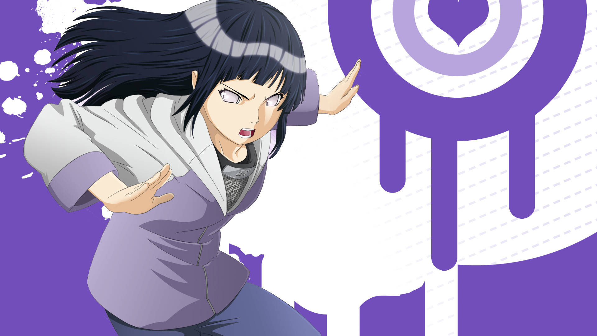 Caption: Hinata Hyuga Showcasing Her Skill In Intense Battle Scenario Background