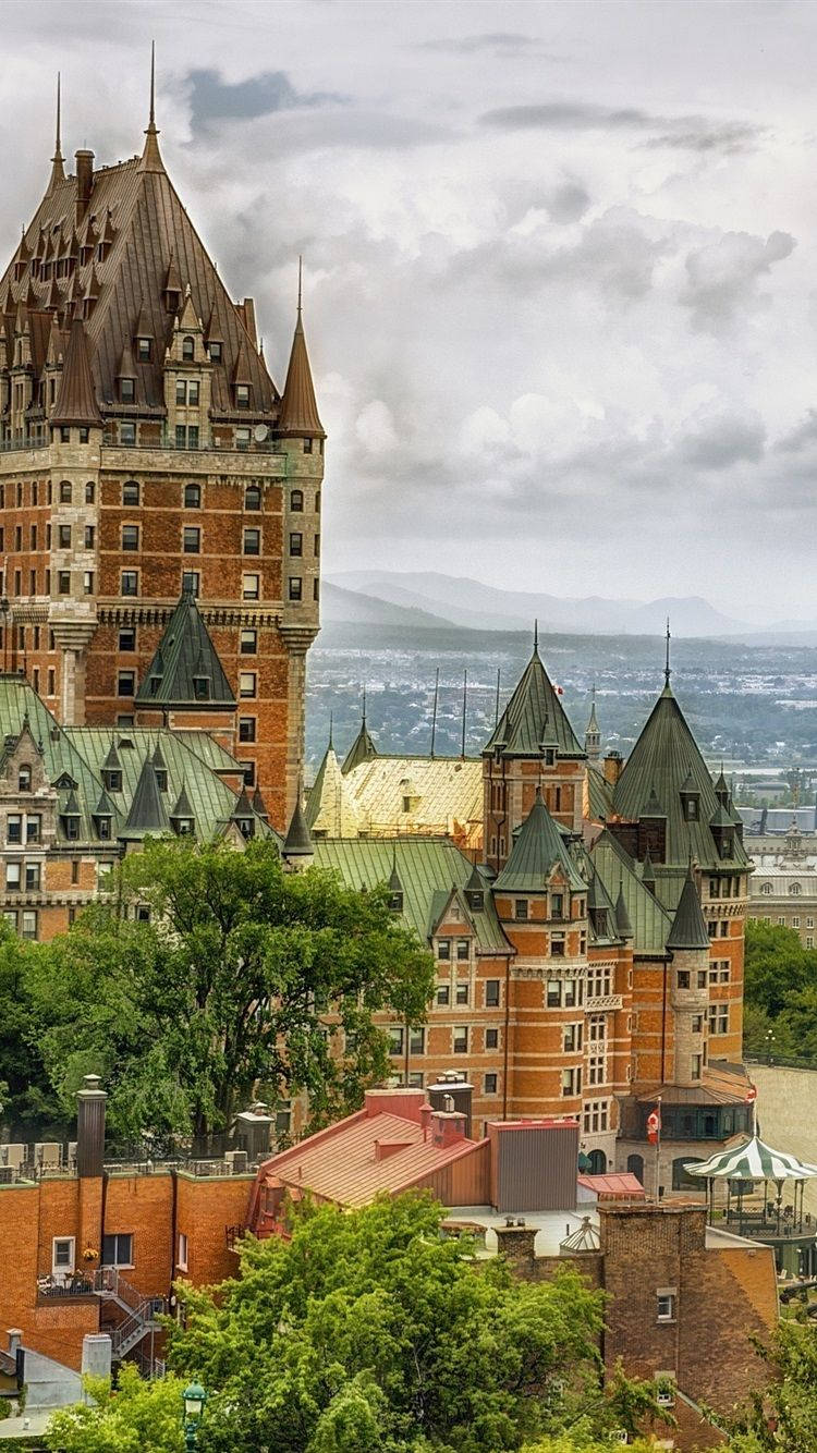 Caption: Historic Architecture Of Quebec City Background