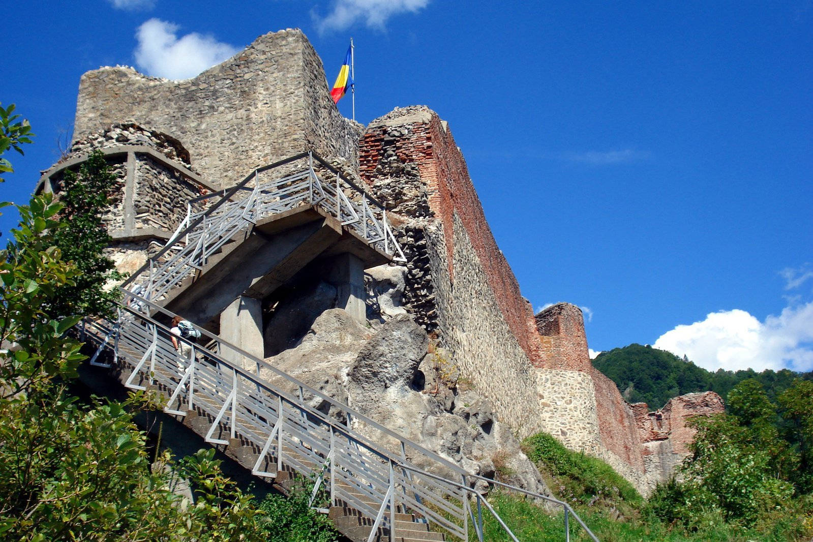 Caption: Historic Poenari Castle, Romania Background