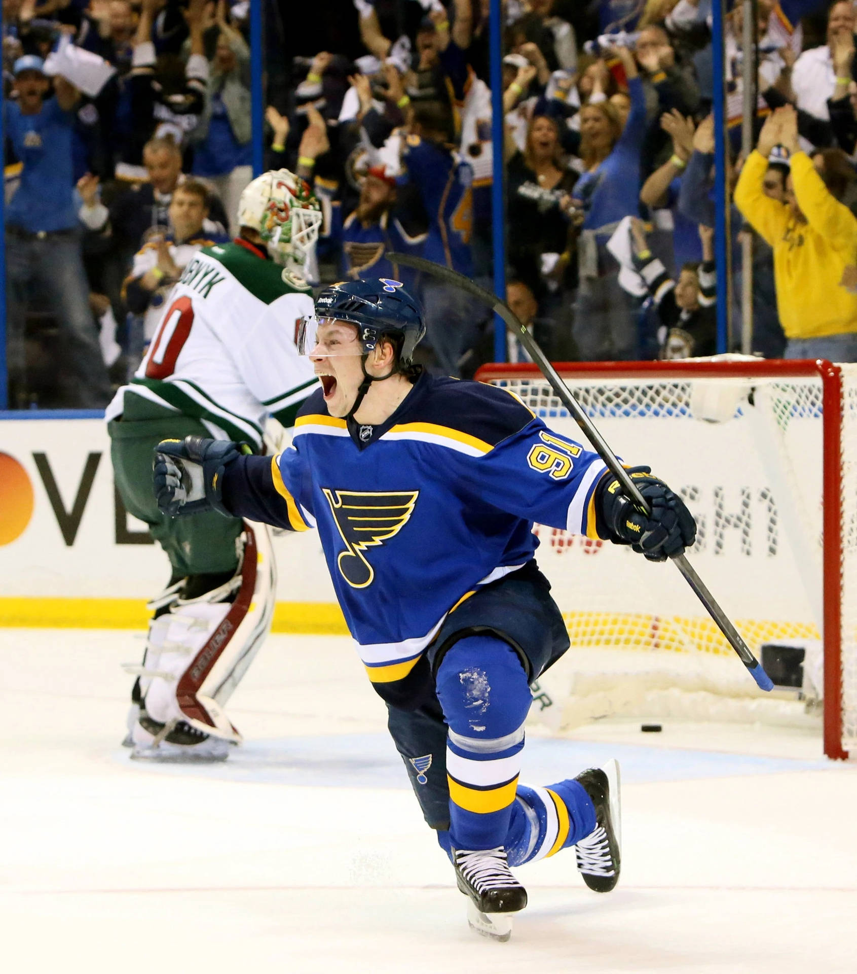 Caption: Hockey Star Vladimir Tarasenko Celebrates A Goal