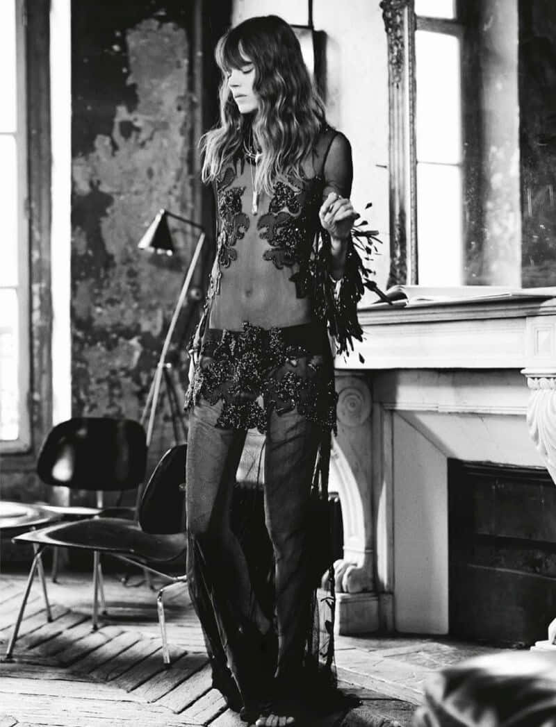 Caption: Iconic Model Freja Beha Erichsen Showcasing Pure Elegance And Charisma Background