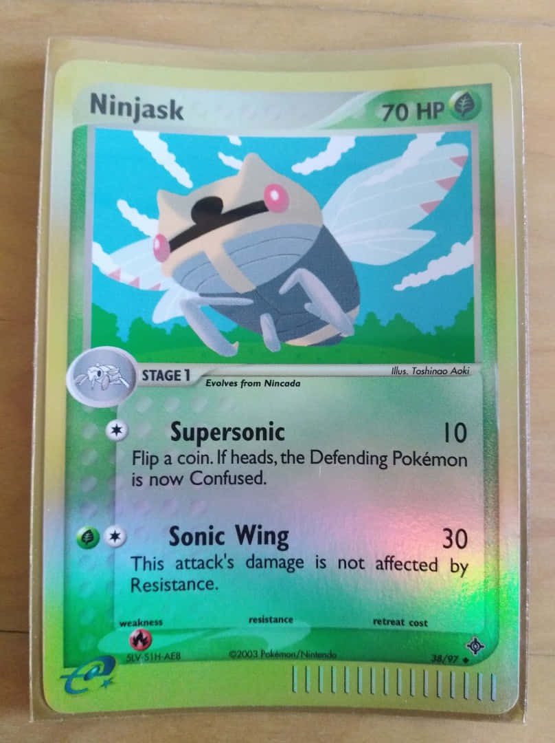 Caption: Iconic Ninjask Pokemon Trading Card Background
