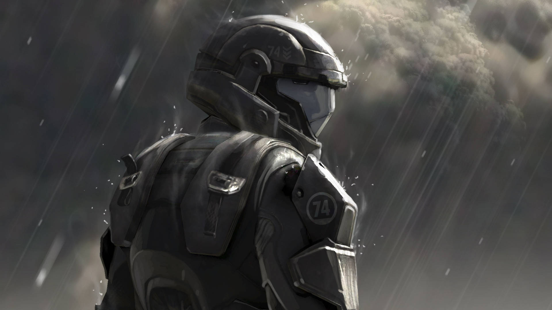 Caption: Immersive 3d Gaming Experience With Halo 3: Odst Background