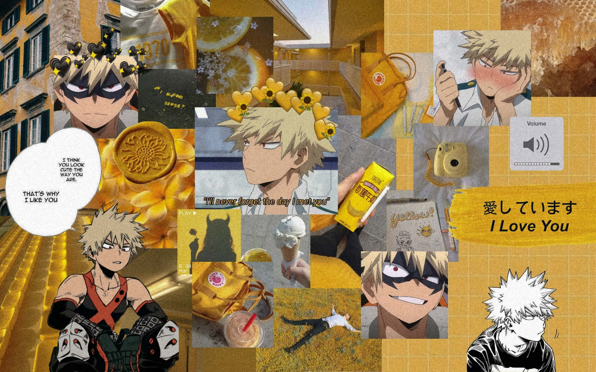 Caption: Immersive Bakugou Aesthetic Desktop Scene